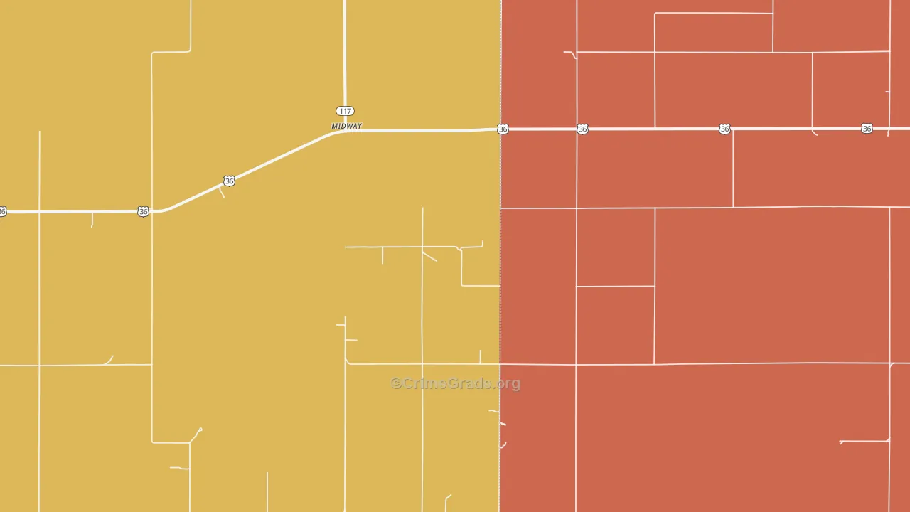Midway, KS Map of Vandalism Rates
