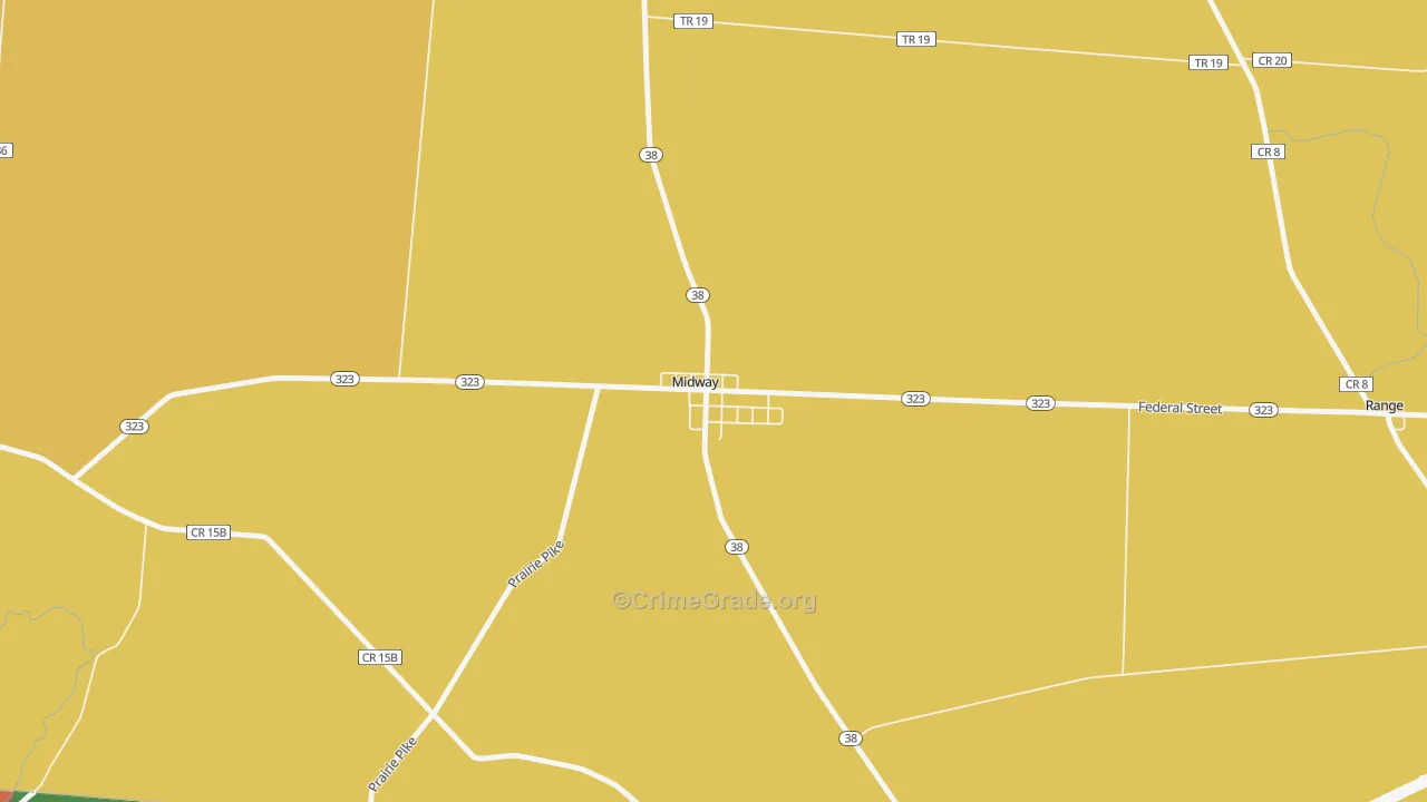 Midway, OH Map of Vandalism Rates