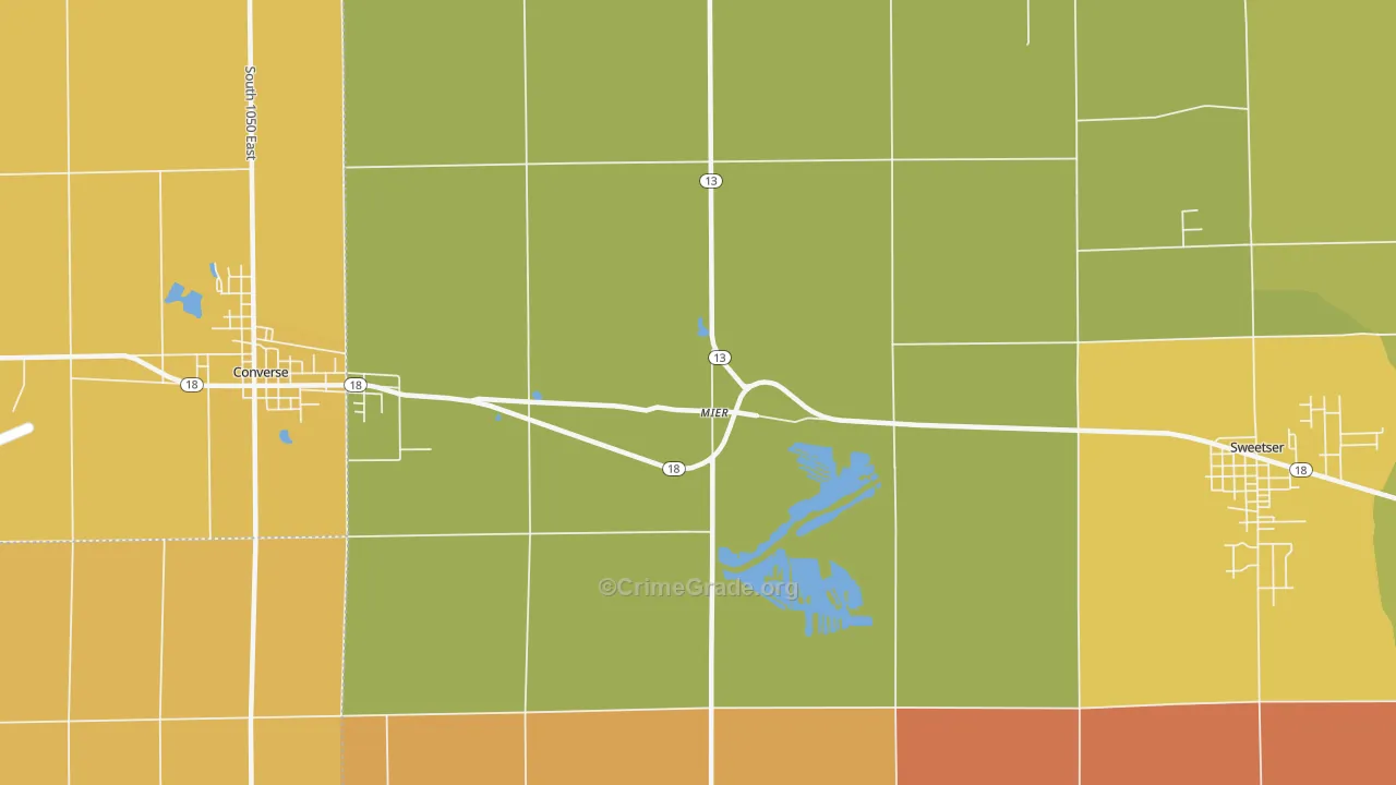 Mier, IN Map of Vandalism Rates
