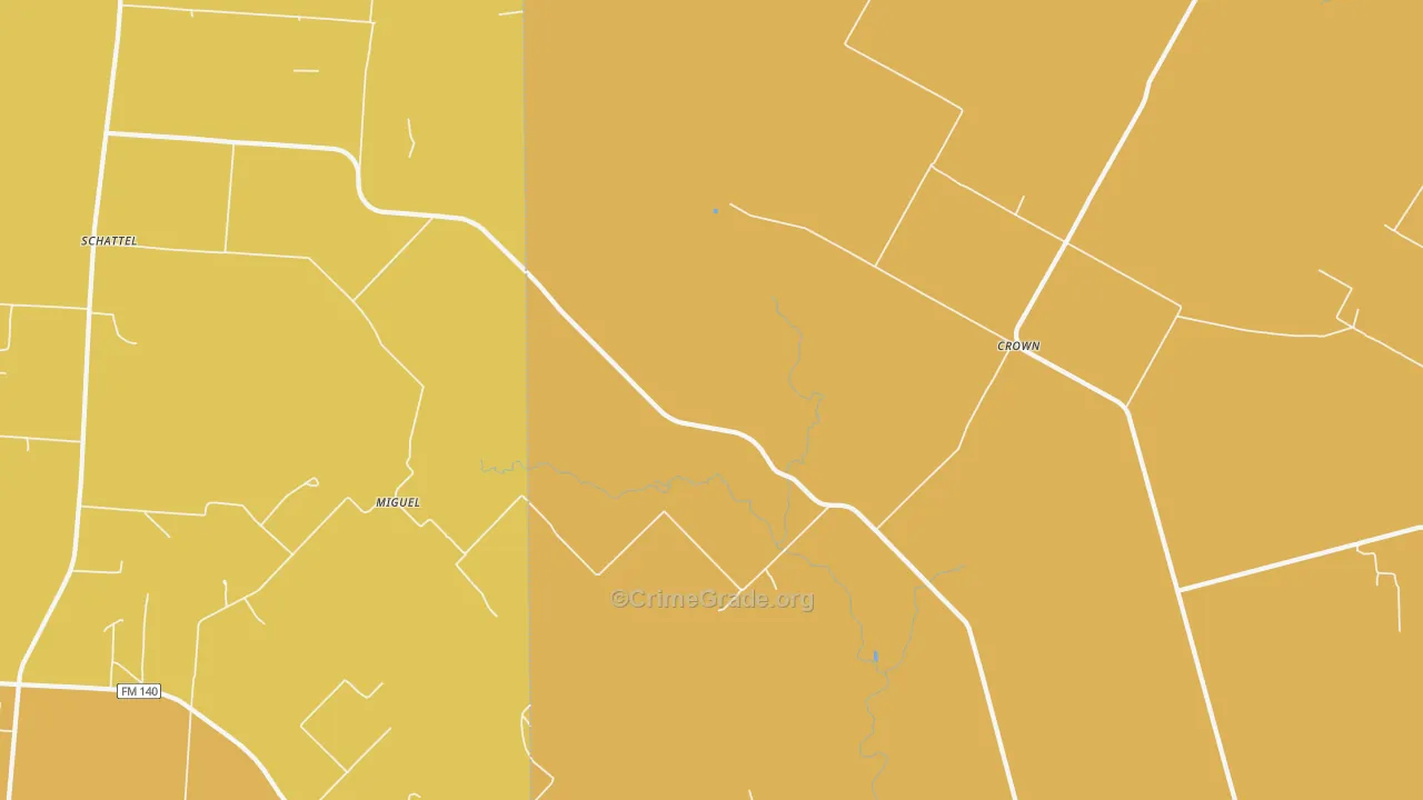 Miguel, TX Map of Vandalism Rates