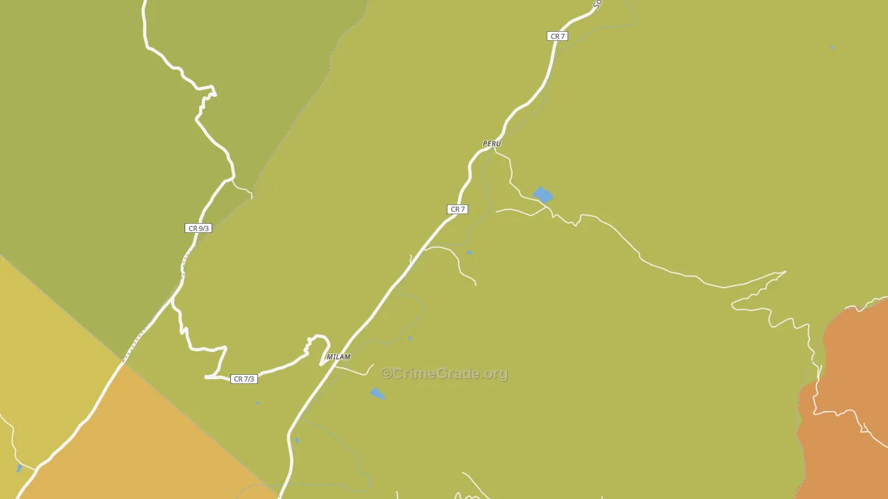 Milam, WV Map of Vandalism Rates
