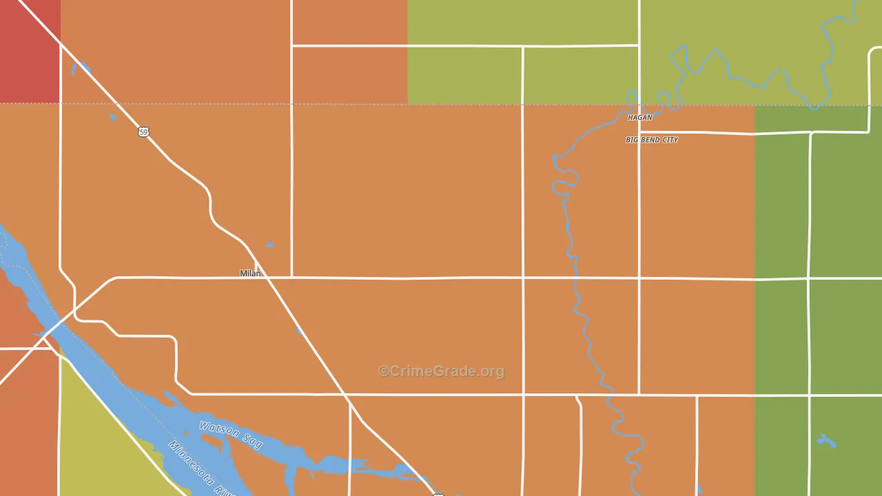 Milan, MN Map of Vandalism Rates