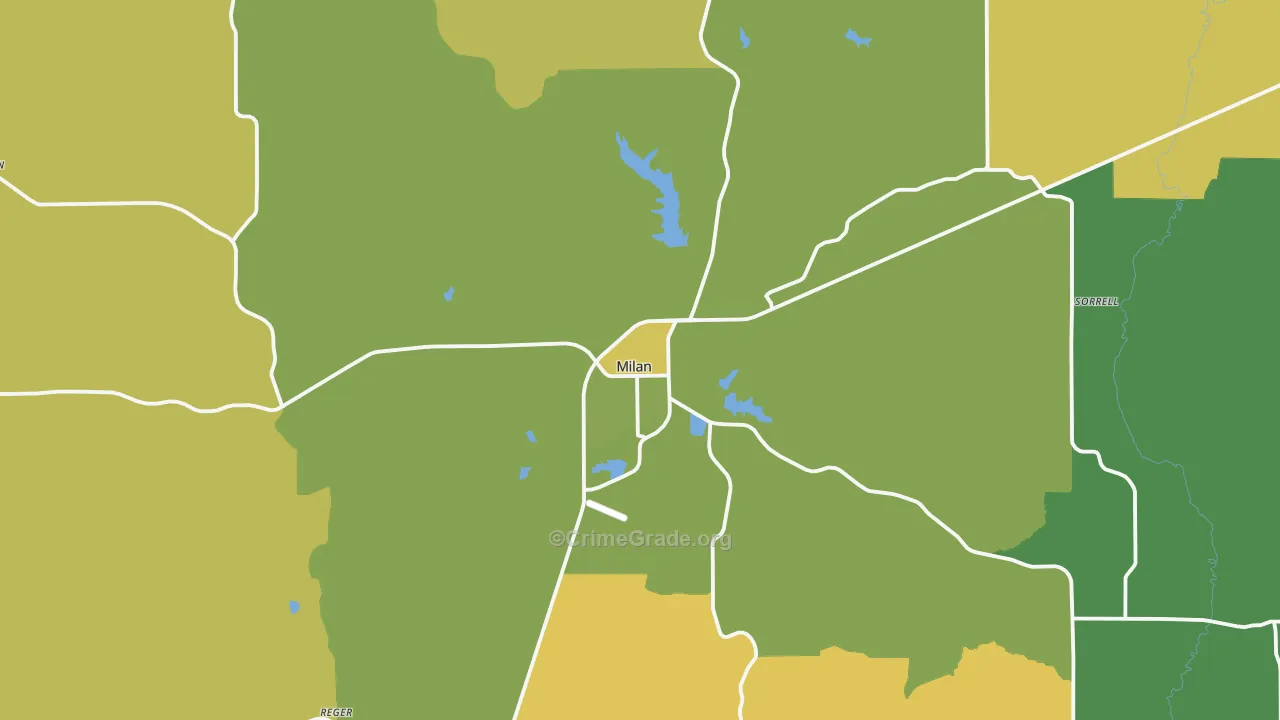 Milan, MO Map of Vandalism Rates