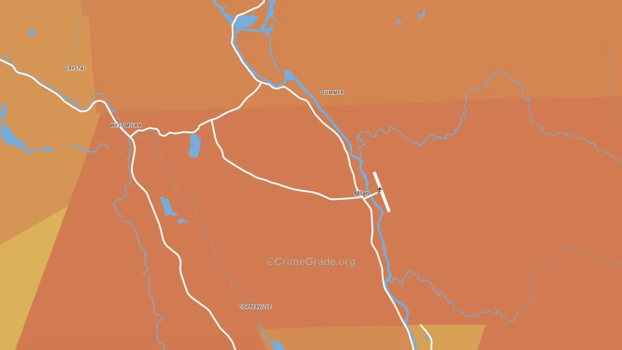 Milan, NH Map of Vandalism Rates