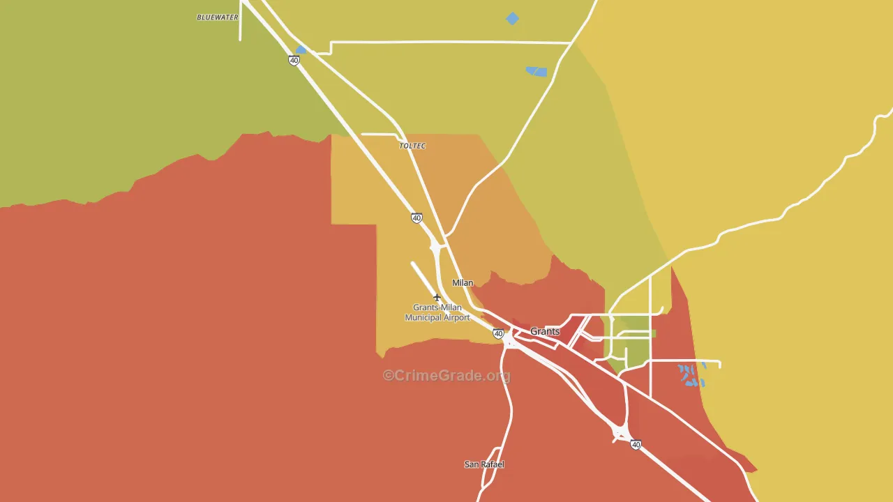 Milan, NM Map of Vandalism Rates