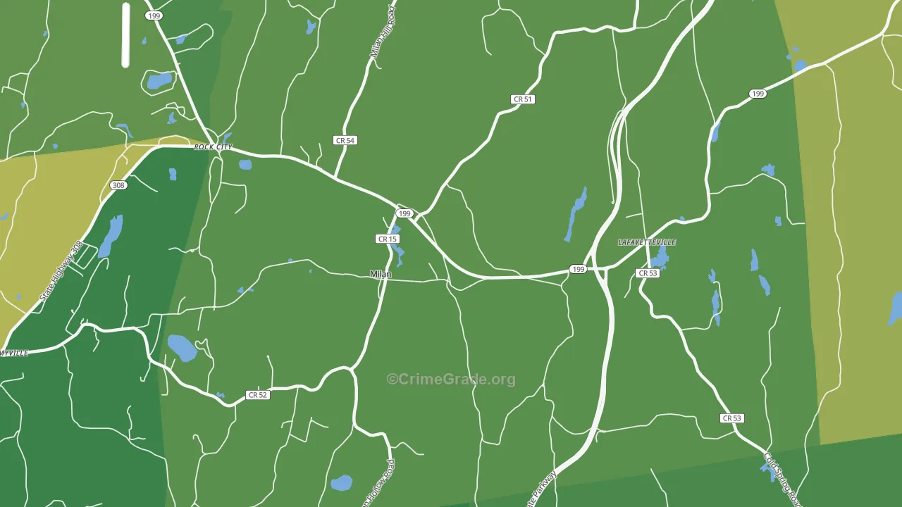 Milan, NY Map of Vandalism Rates