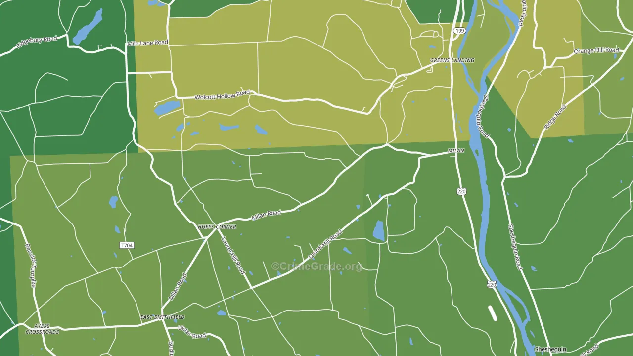 Milan, PA Map of Vandalism Rates