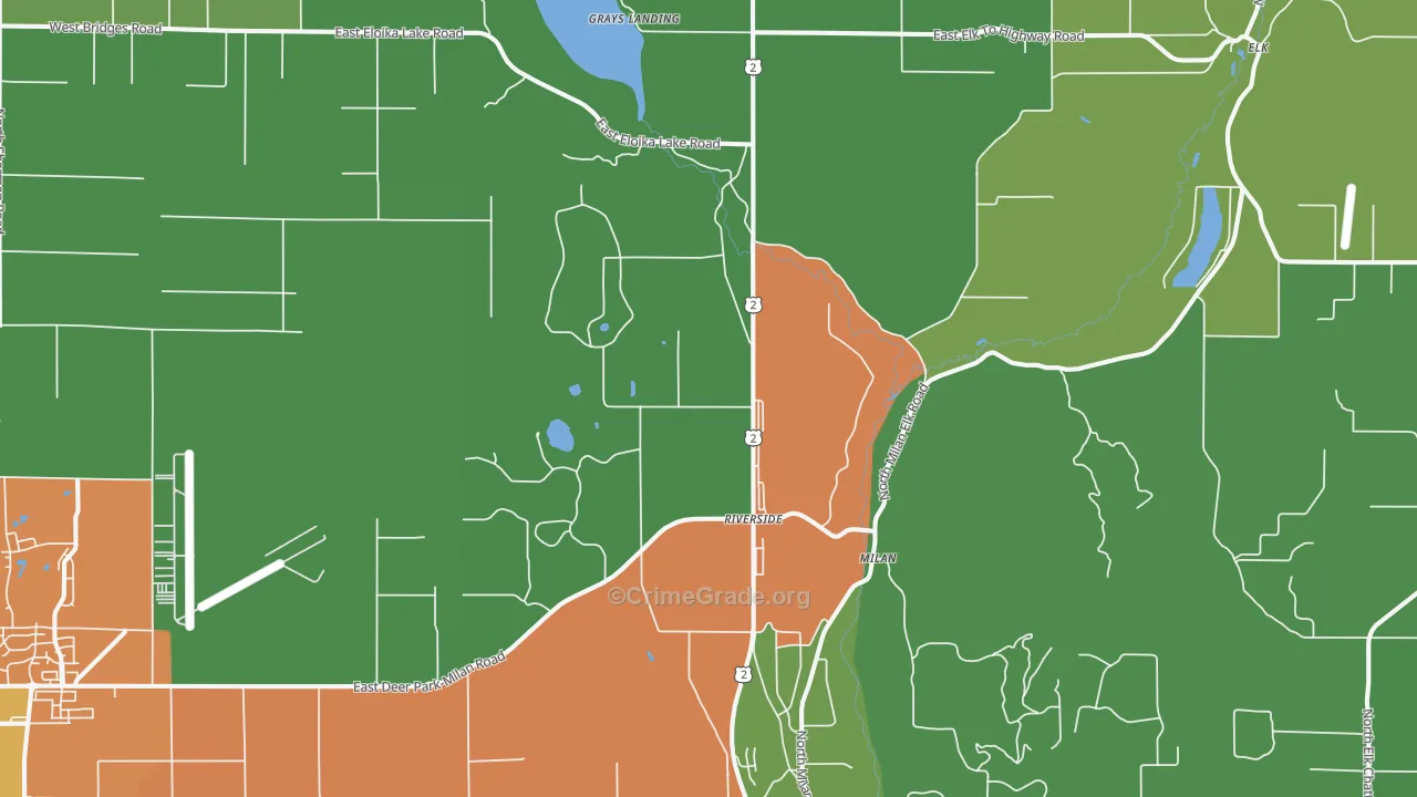Milan, WA Map of Vandalism Rates