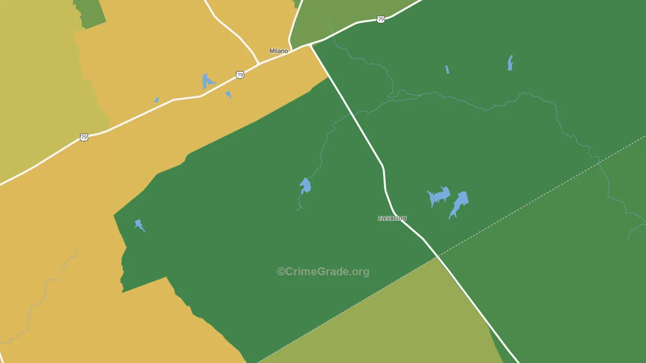 Milano, TX Map of Vandalism Rates