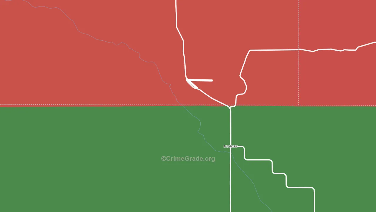 Milburn, NE Map of Vandalism Rates