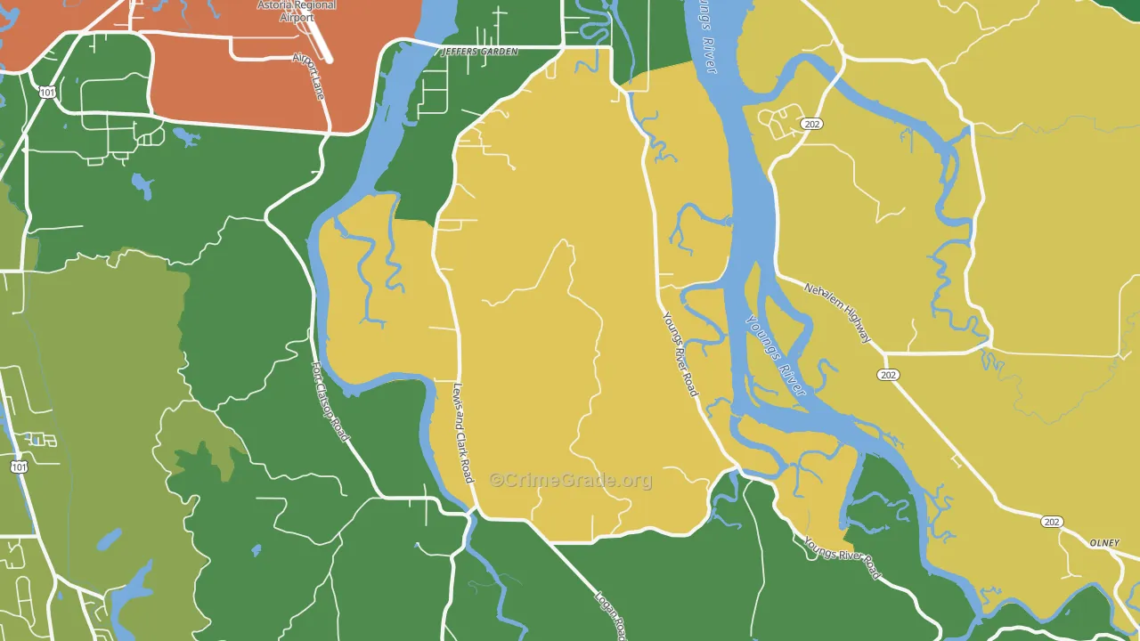 Miles Crossing, OR Map of Vandalism Rates