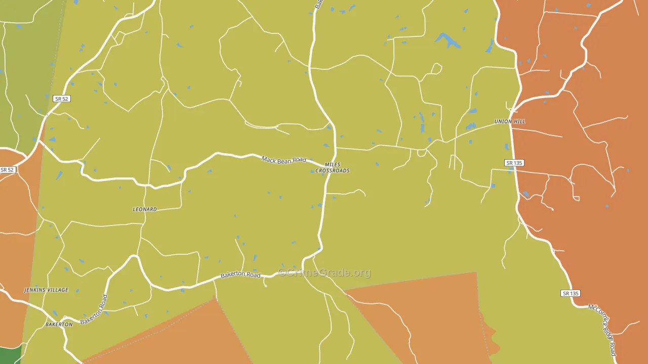 Miles Crossroads, TN Map of Vandalism Rates