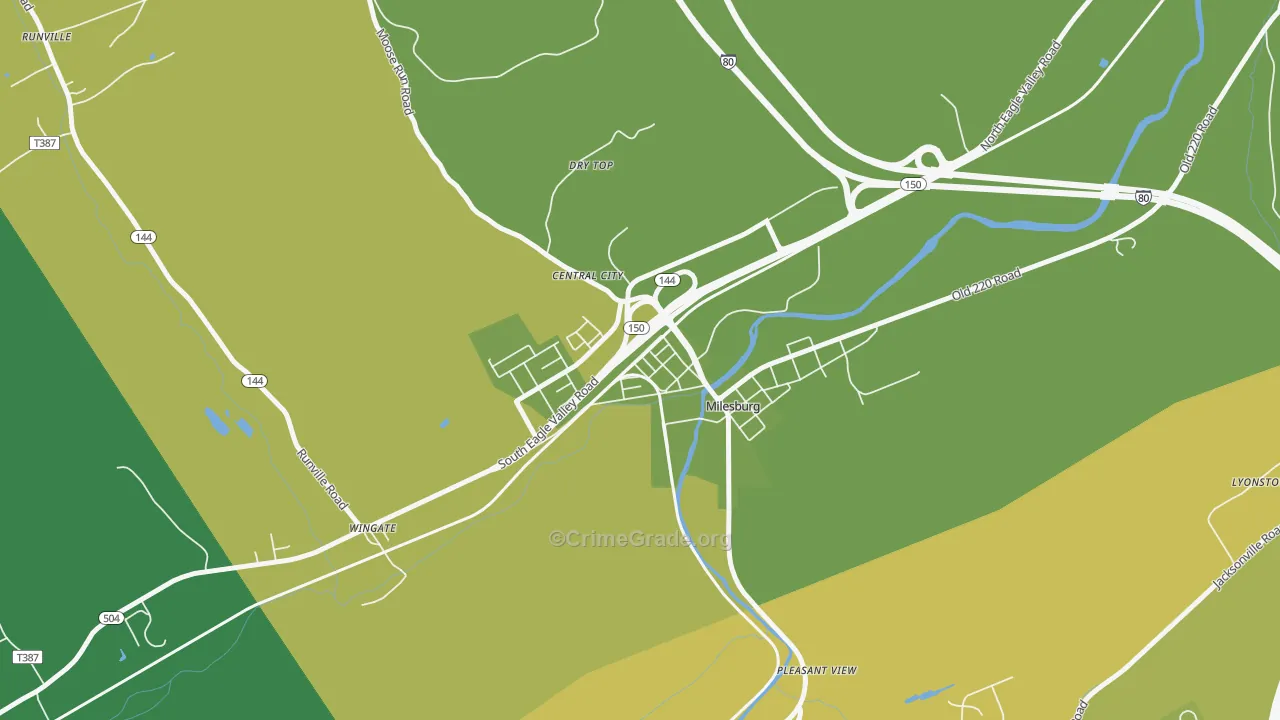 Milesburg, PA Map of Vandalism Rates