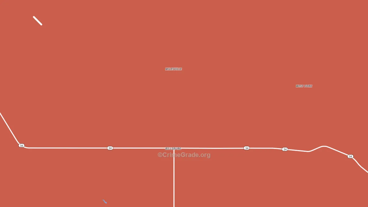 Milesville, SD Map of Vandalism Rates