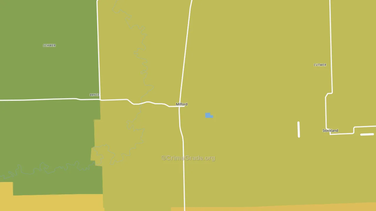 Milford, IL Map of Vandalism Rates