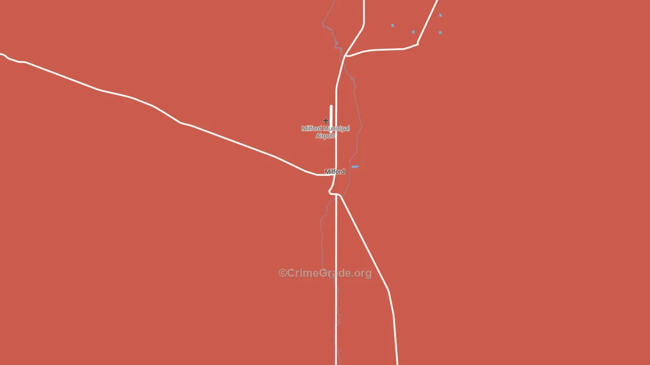 Milford, UT Map of Vandalism Rates