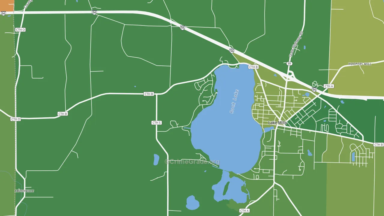 Milford, WI Map of Vandalism Rates