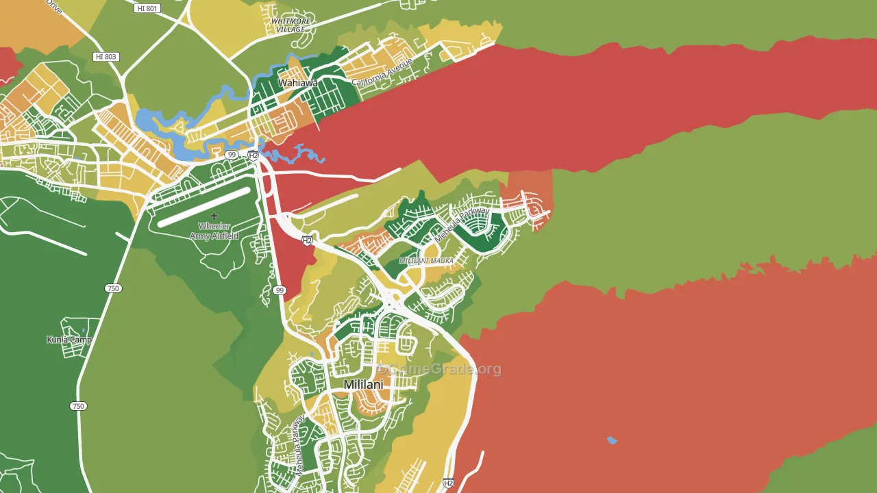 Mililani Mauka-Launani Valley, Mililani, HI Map of Vandalism Rates