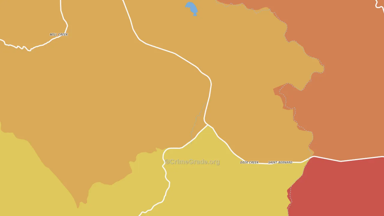 Mill Creek, CA Map of Vandalism Rates