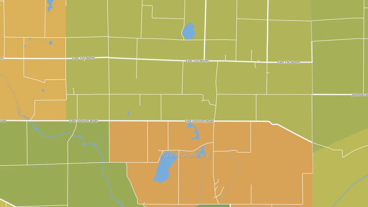 Mill Creek, IN Map of Vandalism Rates