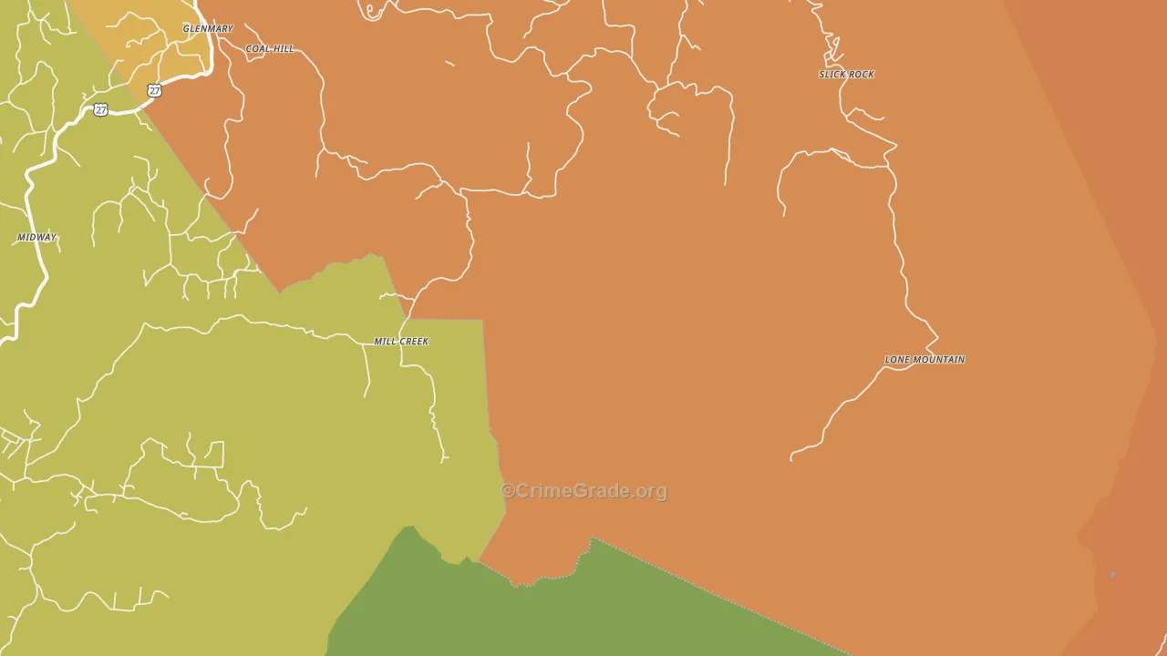 Mill Creek, TN Map of Vandalism Rates