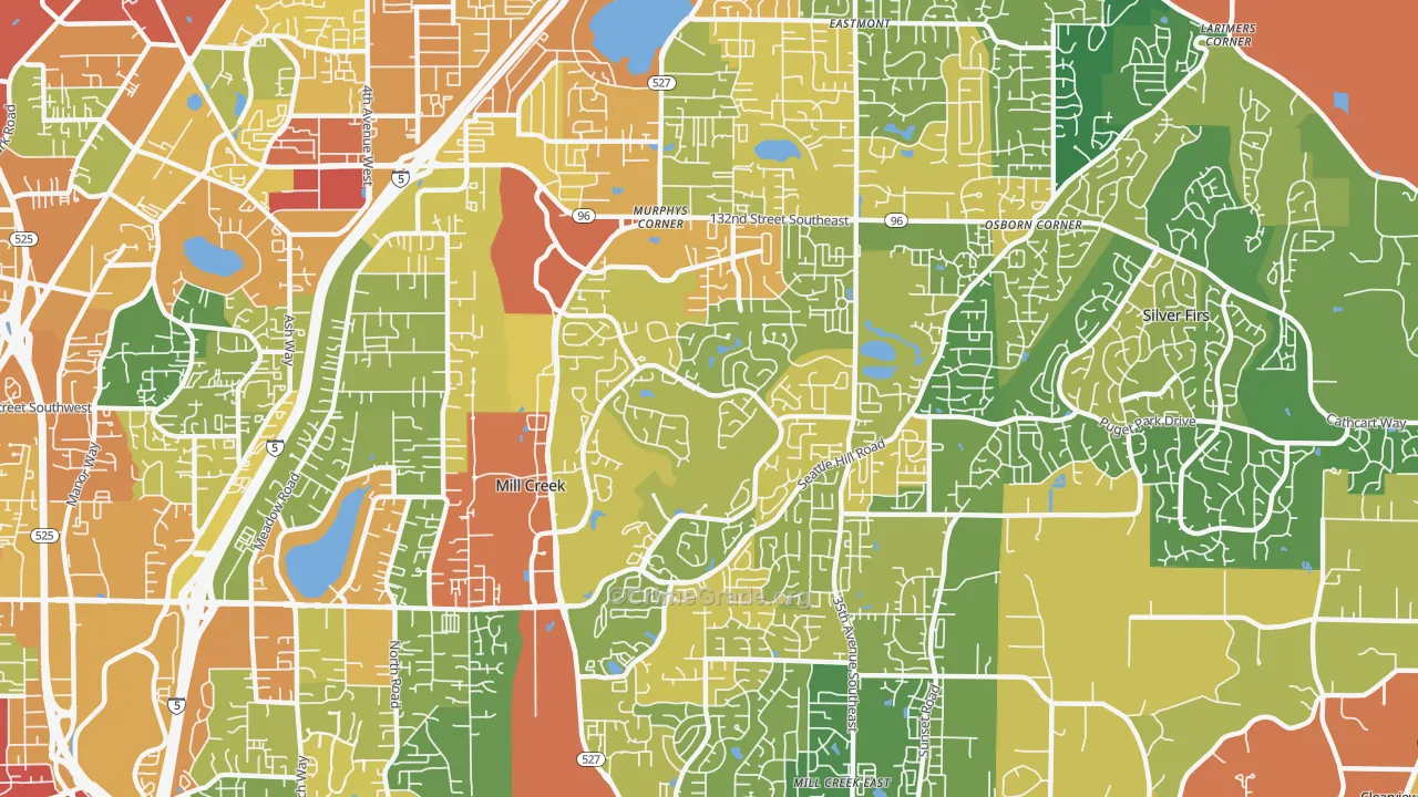 Mill Creek, WA Map of Vandalism Rates