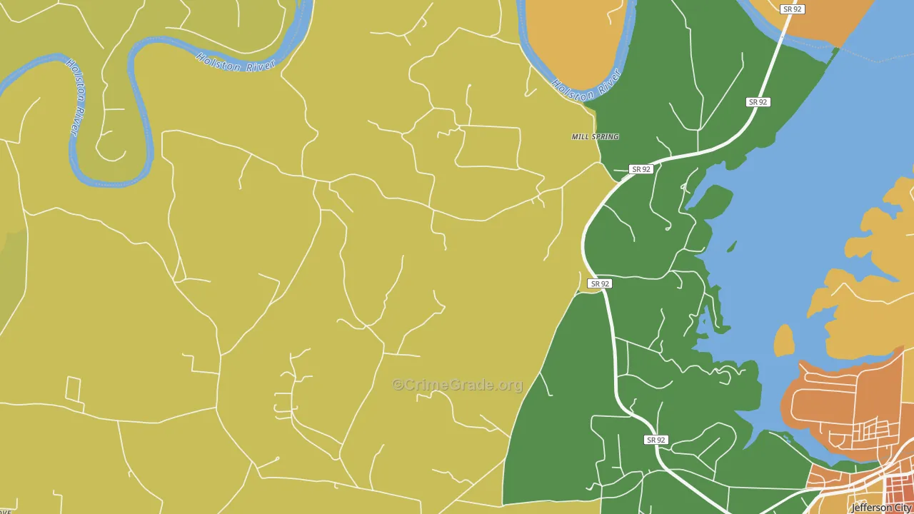 Mill Spring, TN Map of Vandalism Rates