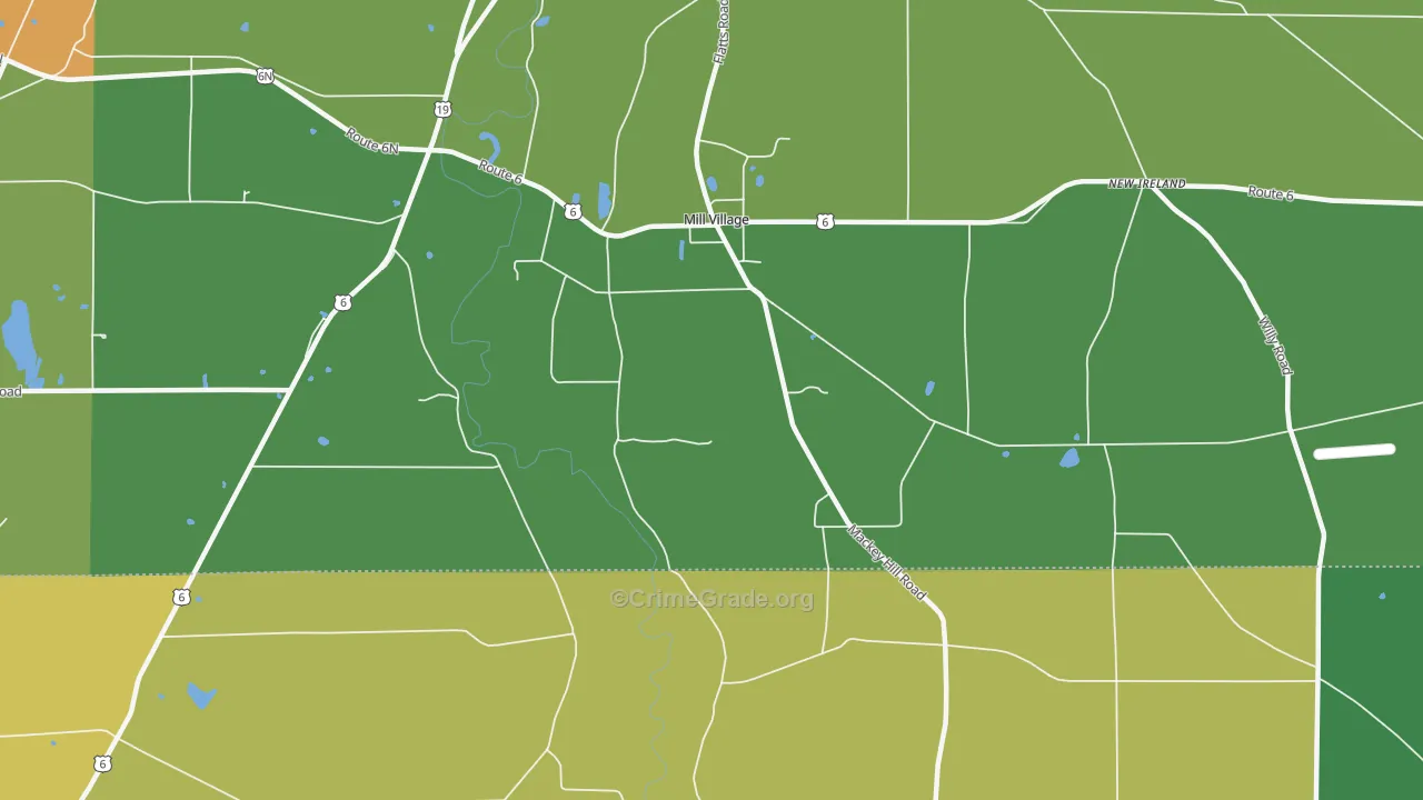Mill Village, PA Map of Vandalism Rates