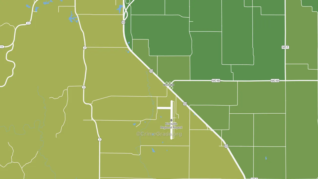 Millard, MO Map of Vandalism Rates
