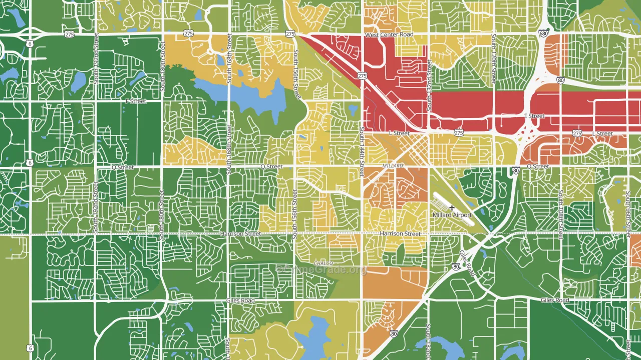 Millard, Omaha, NE Map of Vandalism Rates