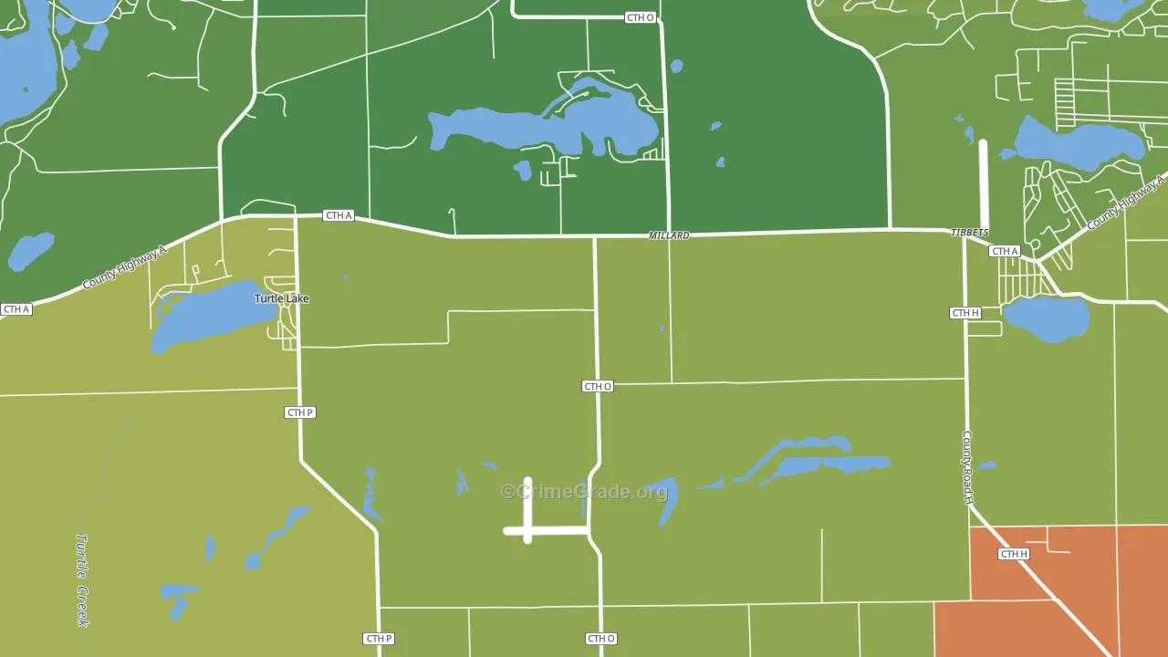 Millard, WI Map of Vandalism Rates