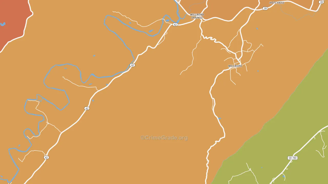 Millboro Springs, VA Map of Vandalism Rates
