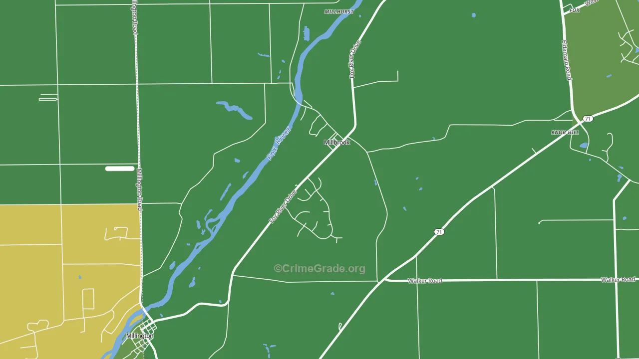 Millbrook, IL Map of Vandalism Rates