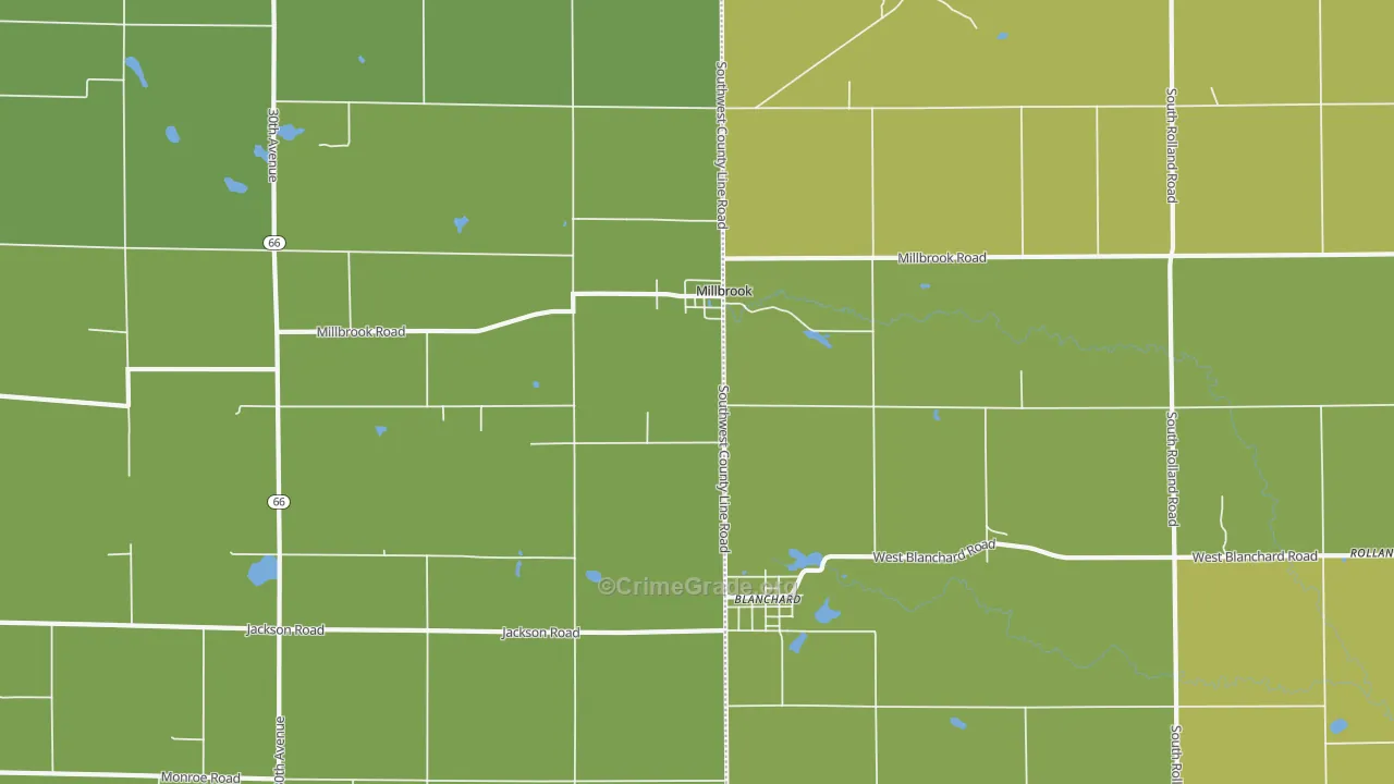Millbrook, MI Map of Vandalism Rates