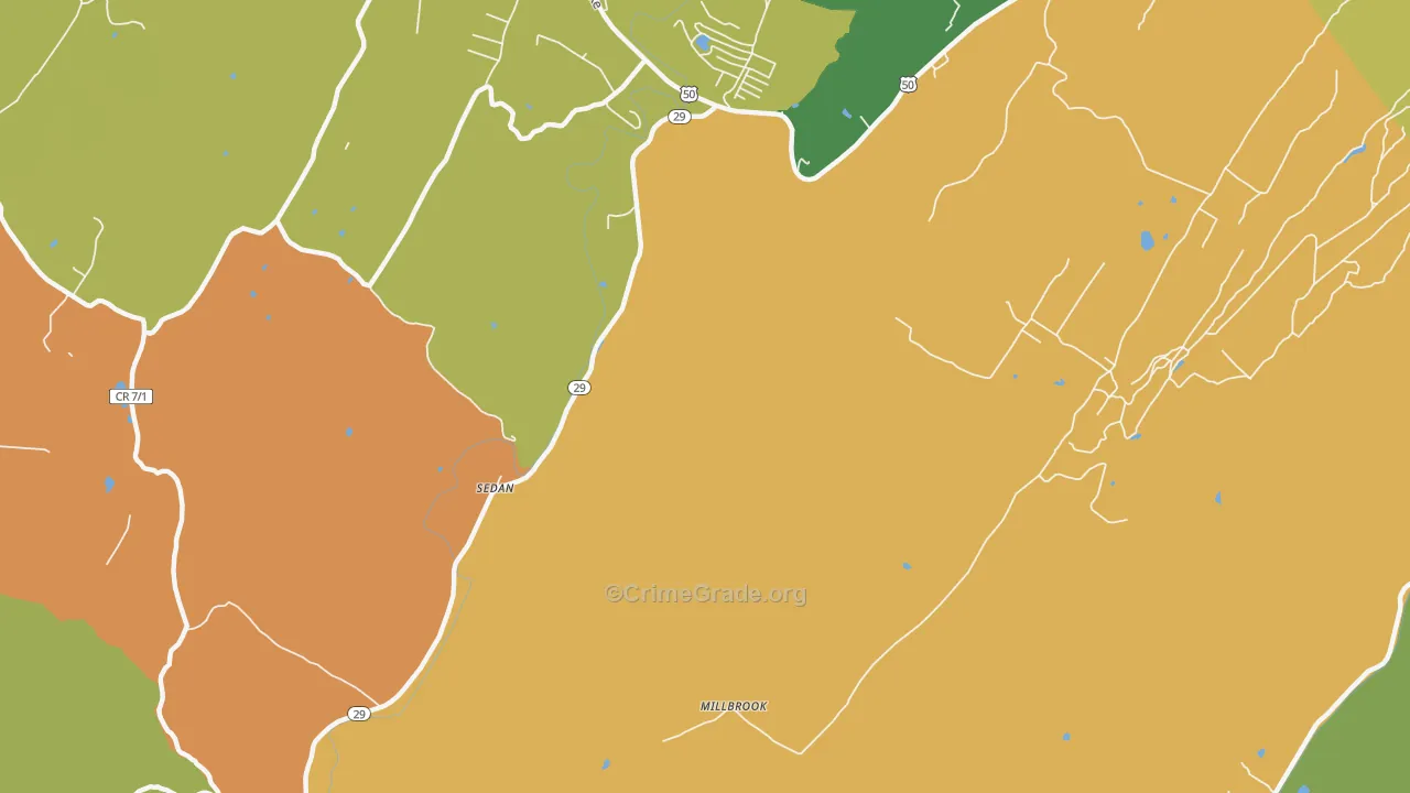 Millbrook, WV Map of Vandalism Rates