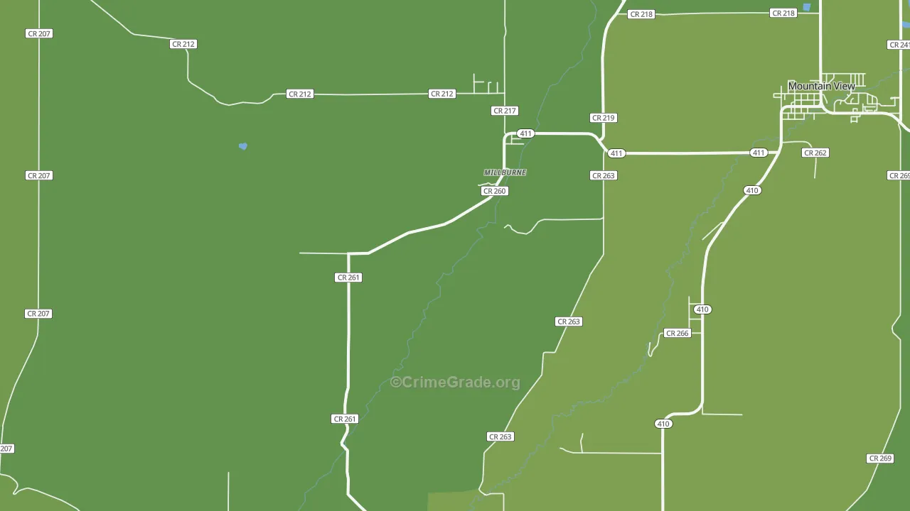 Millburne, WY Map of Vandalism Rates