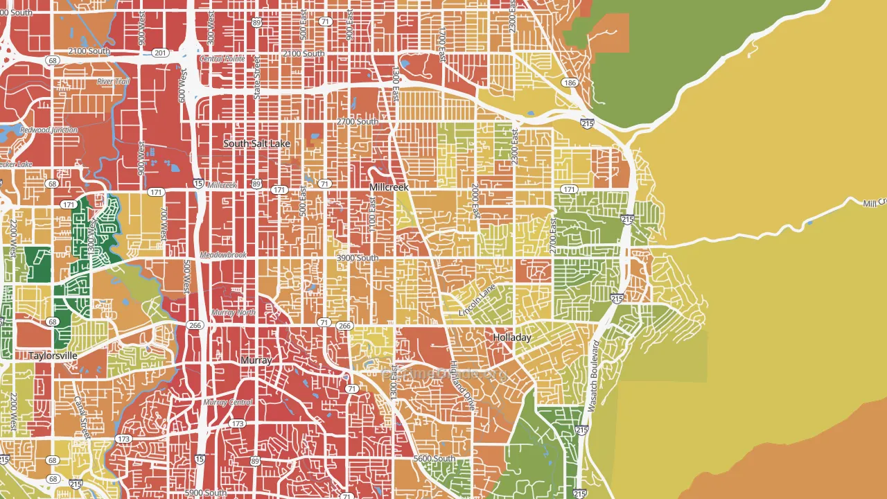 Millcreek, Salt Lake City, UT Map of Vandalism Rates