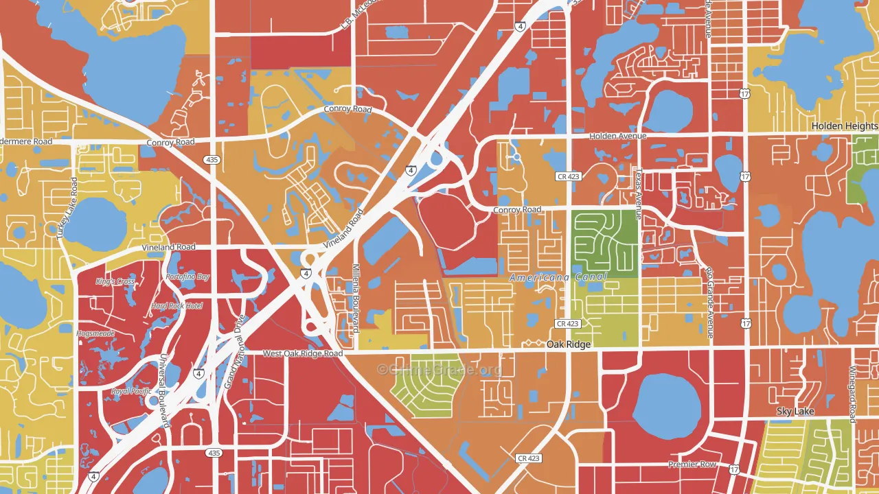 Millenia, Orlando, FL Map of Vandalism Rates