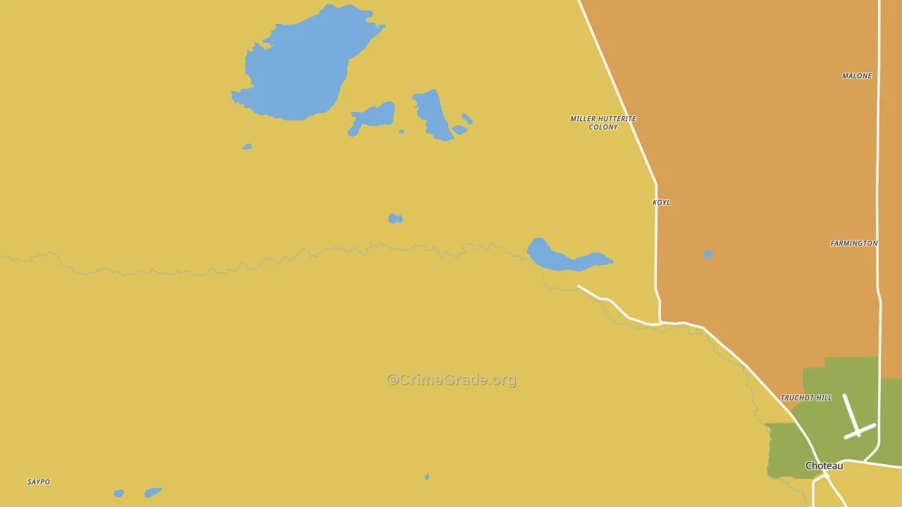 Miller Colony, MT Map of Vandalism Rates