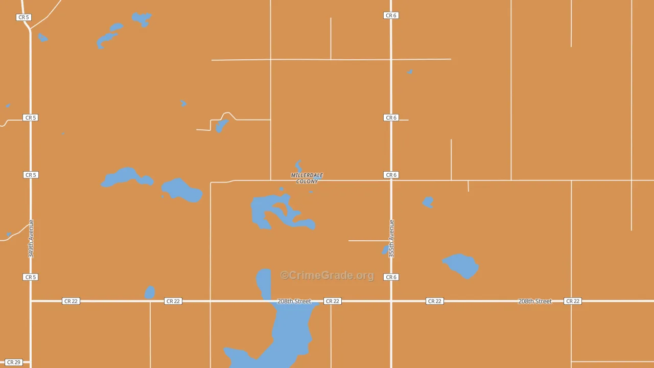 Miller Dale Colony, SD Map of Vandalism Rates