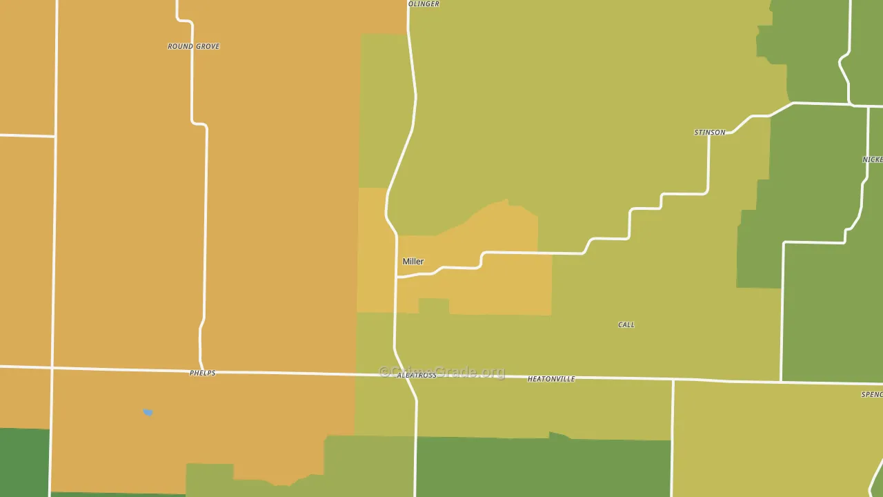 Miller, MO Map of Vandalism Rates