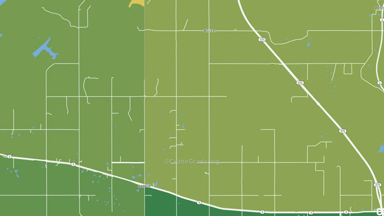 Miller, OK Map of Vandalism Rates