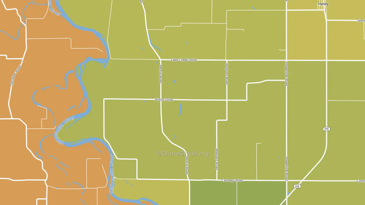 Miller, OR Map of Vandalism Rates
