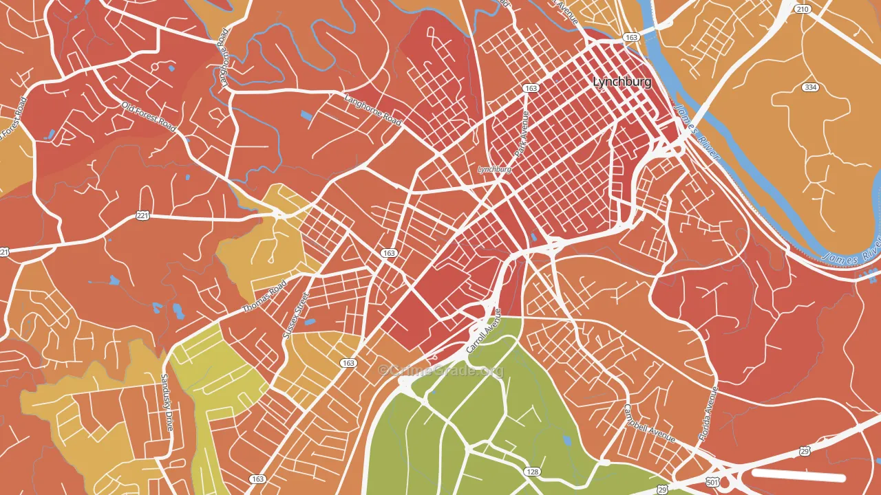 Miller Park, Lynchburg, VA Map of Vandalism Rates