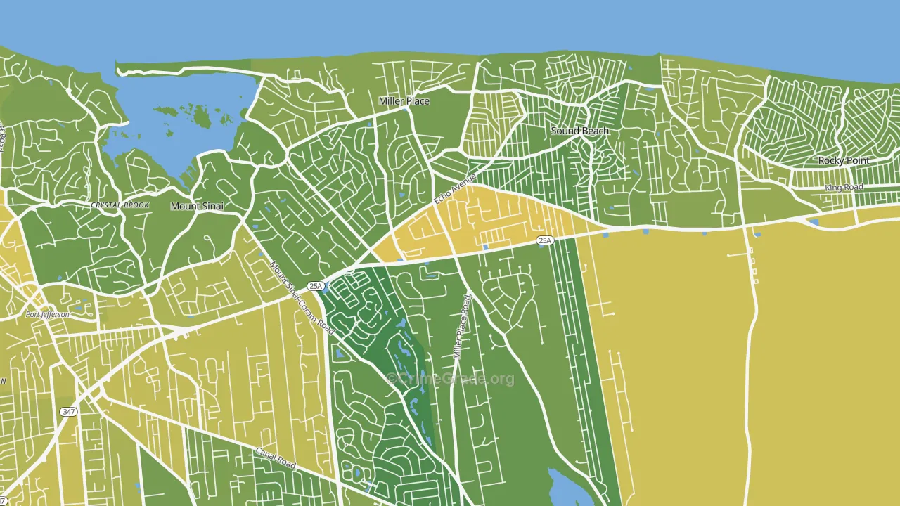 Miller Place, NY Map of Vandalism Rates