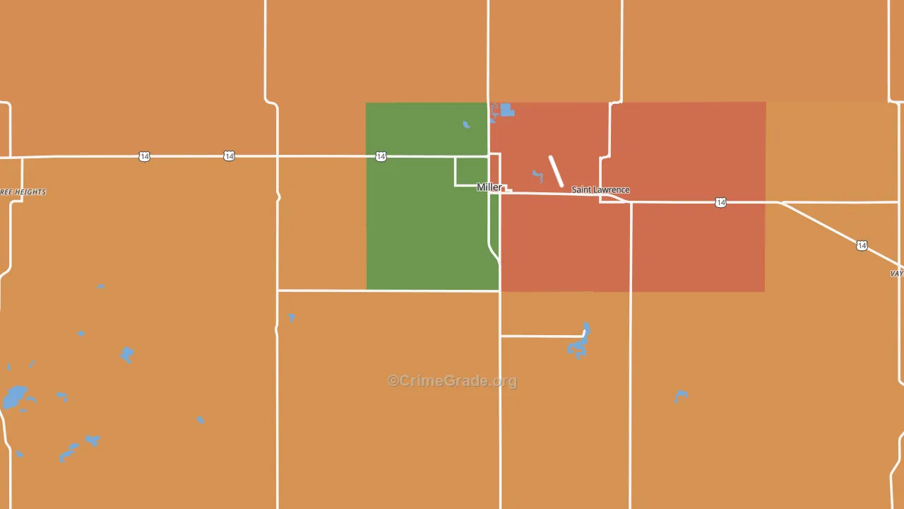 Miller, SD Map of Vandalism Rates