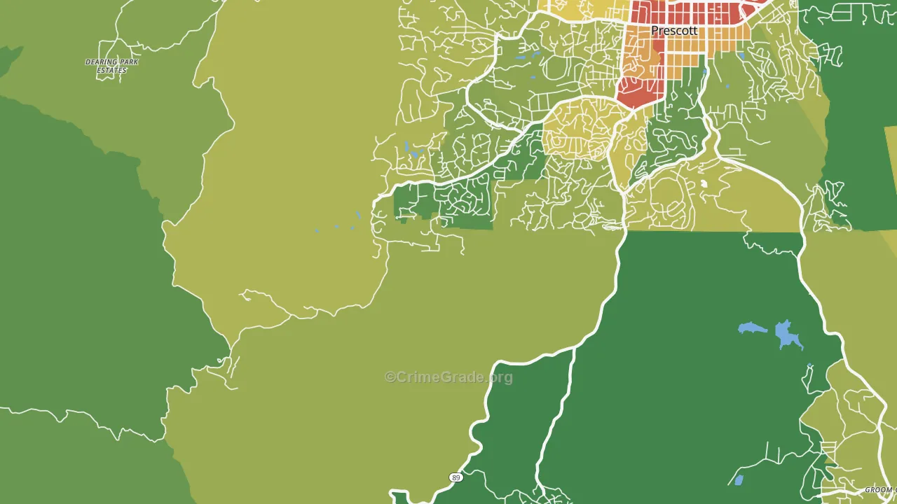 Miller Valley, AZ Map of Vandalism Rates