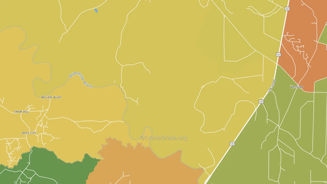 Millers Bluff, AR Map of Vandalism Rates