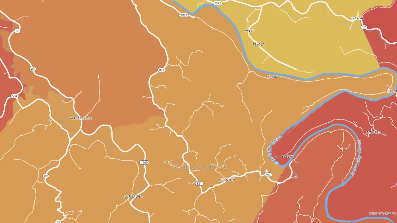 Millers Creek, KY Map of Vandalism Rates