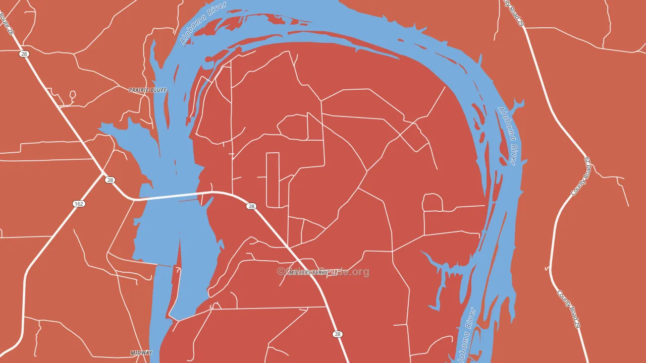 Millers Ferry, AL Map of Vandalism Rates